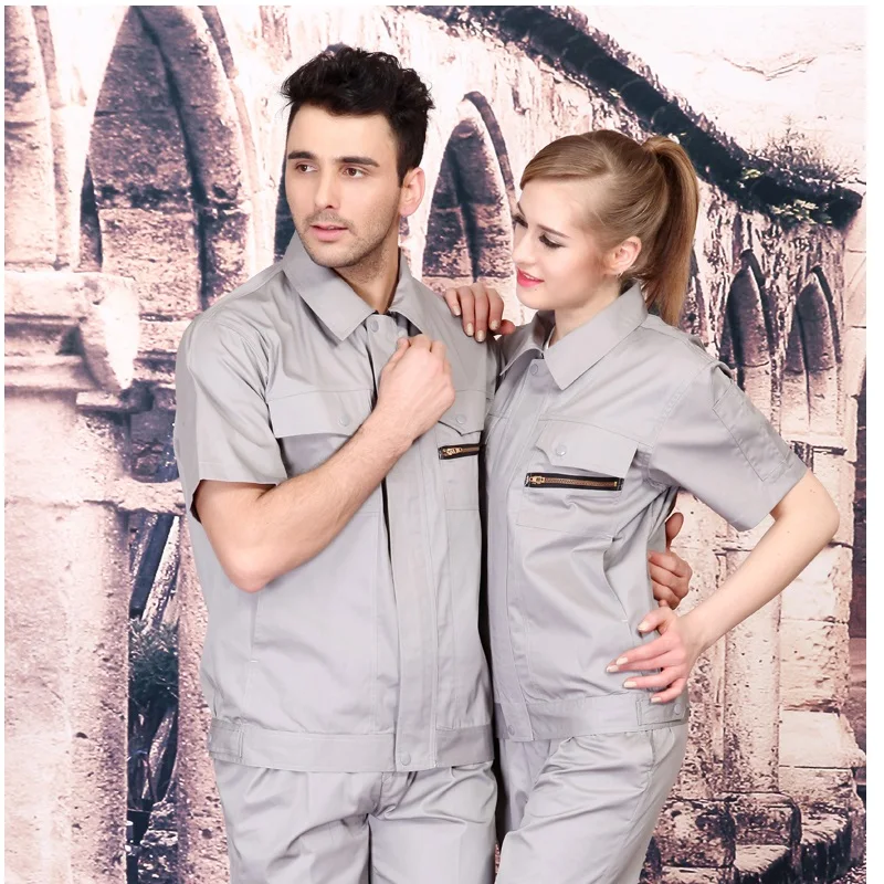 (10 комплектов-рубашка и штаны) Антистатическая рабочая одежда с короткими рукавами костюм Мужская и женская АЗС рабочая одежда электрика