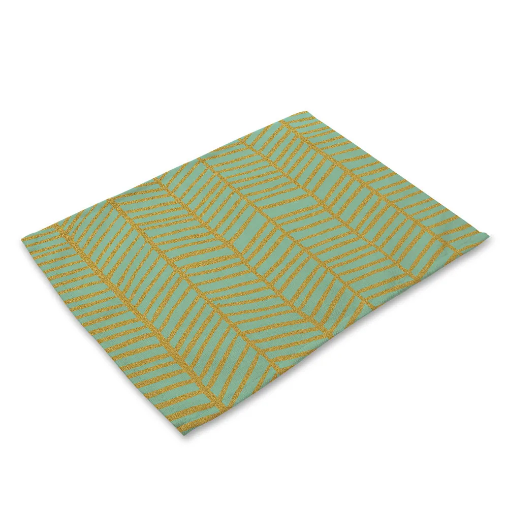 Эко льняная салфетка с геометрическим узором в полоску коврик для кухни, принадлежности для питья подставка для питья тарелка almofada Doilies коврик для стола - Цвет: Pattern 5