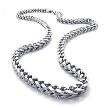 Jewelry, Men’s Necklace, Stainless steel buckle chain necklace, Silver, 6 mm wide, 55 cm long