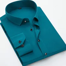 Весна-Осень, модная новинка, Мужская Повседневная деловая рубашка/Мужская рубашка с длинным рукавом, яркие цвета, профессиональная одежда, стрейчевая рубашка