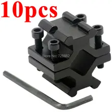 10 шт. Регулируемая универсальная двойная рейка 20 мм Picatinny/weaver Rail Barrel Крепление Адаптер для Scope Rifle конвертер фонарика