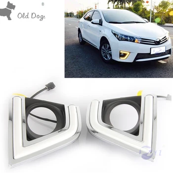 

2 pcs For Toyota Corolla 2014-2016 car styling LED DRL Daytime driving Running Lights Daylight Waterproof Fog Head Lamp white