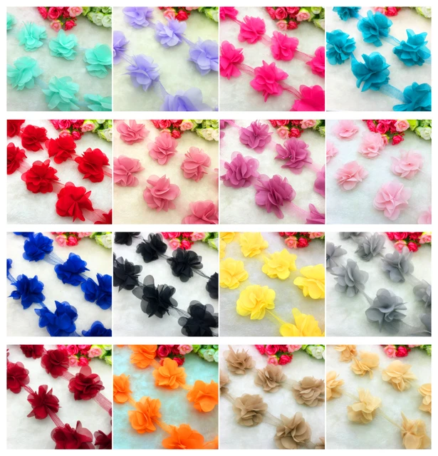 1 Yard Fiore Del Merletto Chiffon Abito Da Sposa Da Sposa Tessuto di Pizzo FAI D 1 Yard Fiore Del Merletto Chiffon Abito Da Sposa Da Sposa Tessuto di Pizzo FAI D