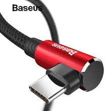 Baseus USB Type C Cable 90 Degree for xiaomi redmi note 7 USB-C Cable for samsung galaxy s9 plus Playing Game Charging USB Cable