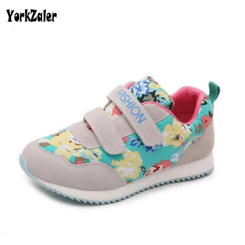 Yorkzaler الخريف الشتاء الاطفال فتاة الأطفال أحذية رياضية 2017 جديد الموضة هندسة زهرة عارضة طفل رضيع الفتيات الرياضة أحذية