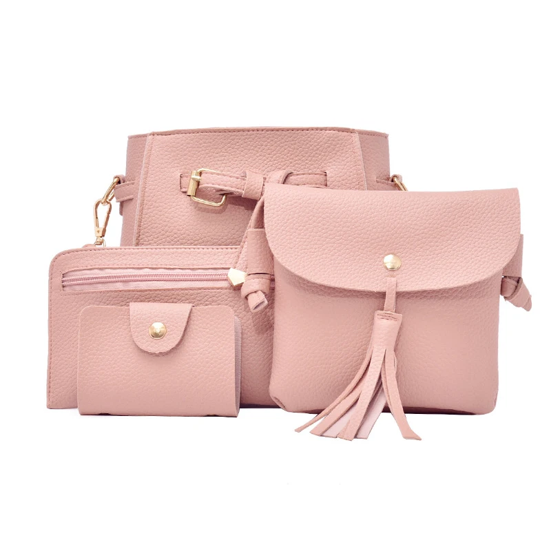 

4pcs/set Fashion Handbag Women Composite Bag Female Large Capacity Tote Bag Shoulder Crossbody Messenger Bag Small Purse