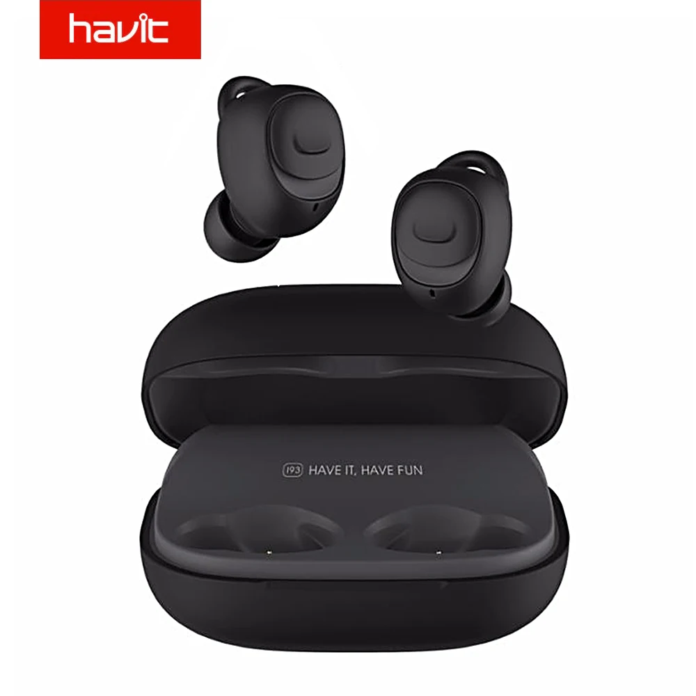

HAVIT I93 TWS Bluetooth Earphones V5.0 Wireless Mini Earbuds In-ear Portable Sport IPX5 Waterproof Headset With Charging Box