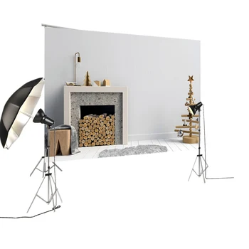 

Christmas Backdrops For photography filming booth Winter fireplace house interior background photoshoot portrait banner XT7251