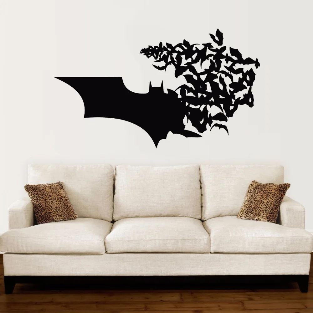 

Batman Logo Wall Decal Bat Comics Superheroes Wall Stickers Home Decor Boys Room Batman Wall Mural Vinyl Design Wallpaper AY1103