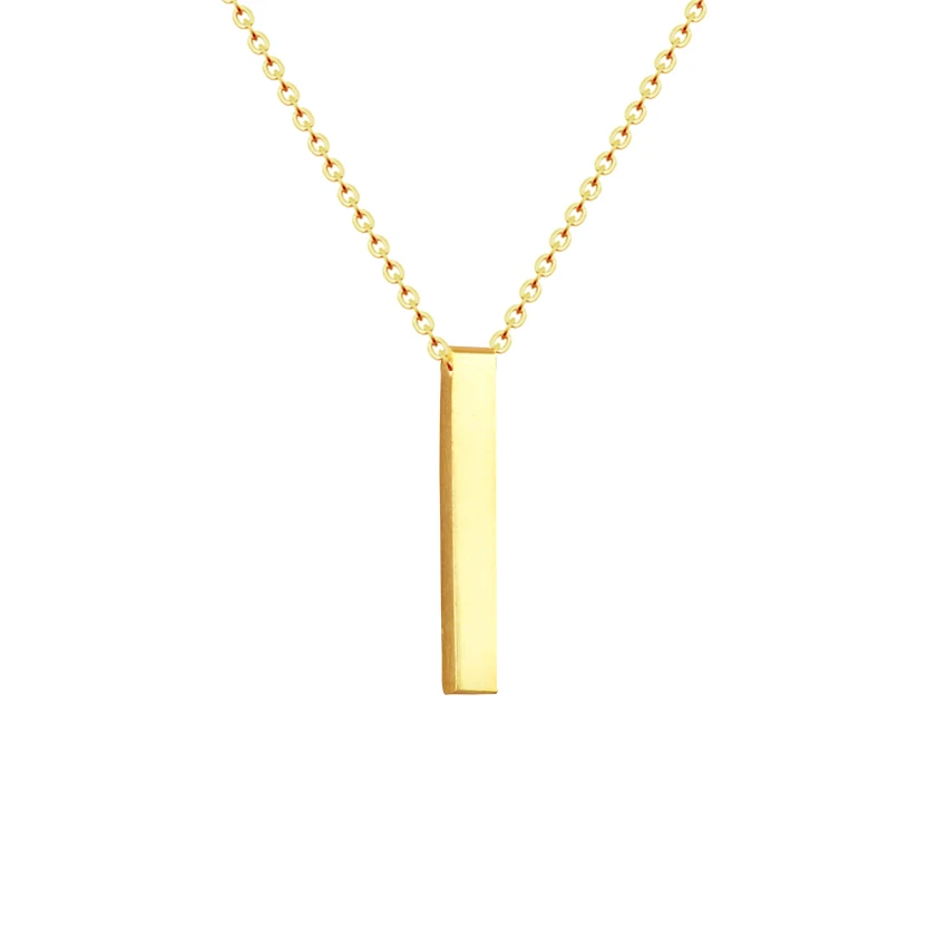 Вертикальная Длинная цепочка ожерелье минималистичное ювелирное розовое золото цвет нержавеющая сталь квадратная Подвеска Ожерелье женское Naszyjnik