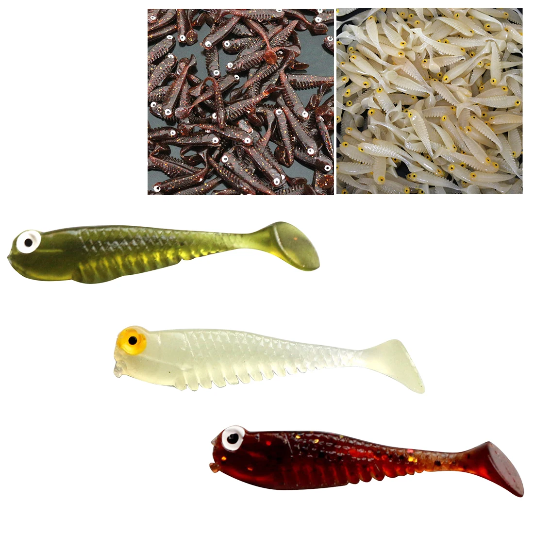 

20pcs/lot Salt With fishy smell Silicone Fishing Lure 5.5cm 1.3g Artificial soft bait pesca Bass baits Swimbaits Fishing Tackle