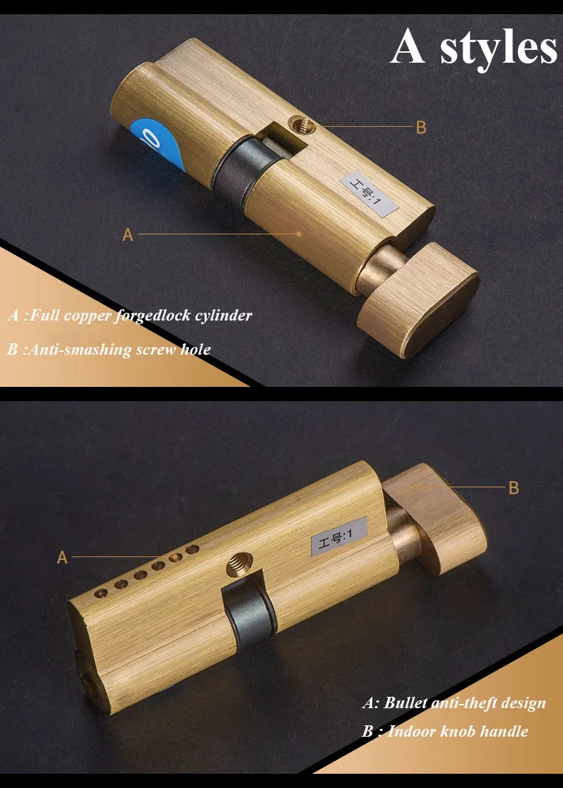 C Класс медный сердечник Противоугонный дверной цилиндр замков безопасности запорные цилиндры 70 мм Противоугонный замок двери спальни