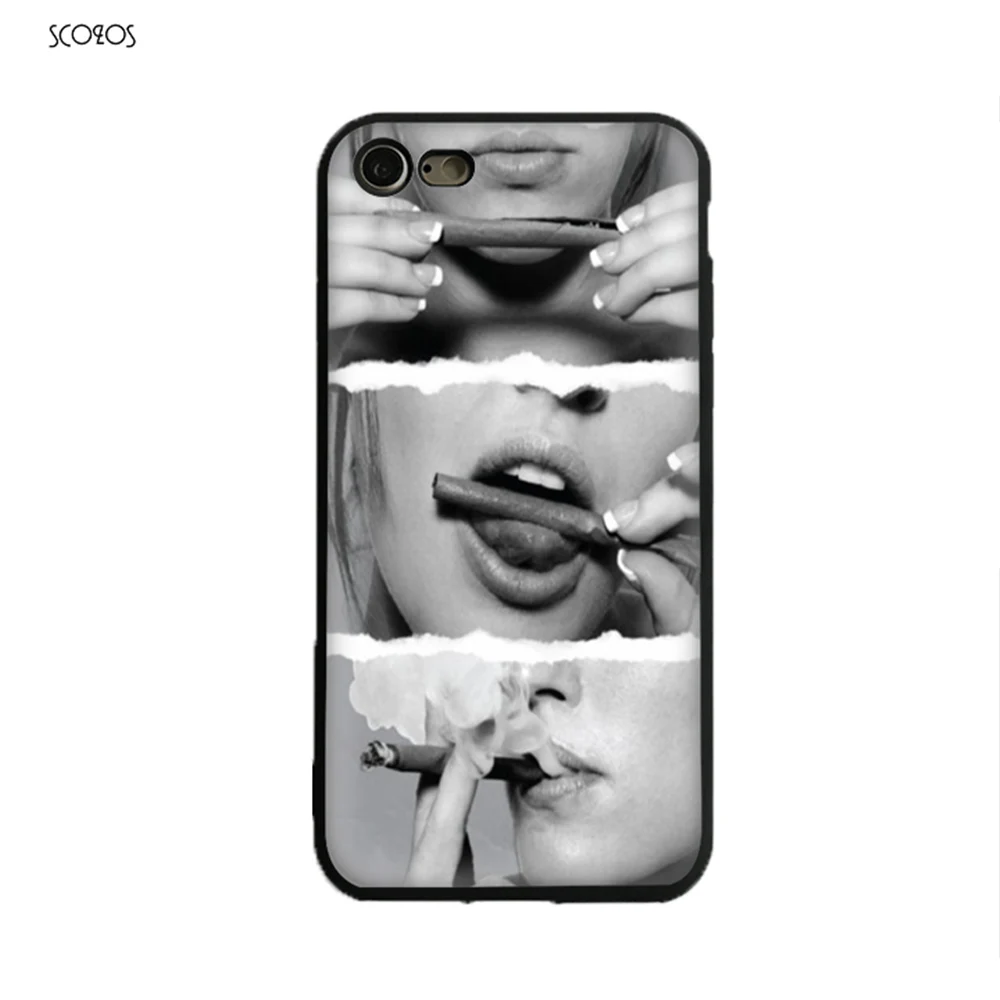 

SCOZOS Sexy Blunt Rolling Weed Smoke Phone Case Soft Cover For Iphone 5 5S Se 6 7 8 6S Plus 7 Plus 8 Plus X Xr Xs Max