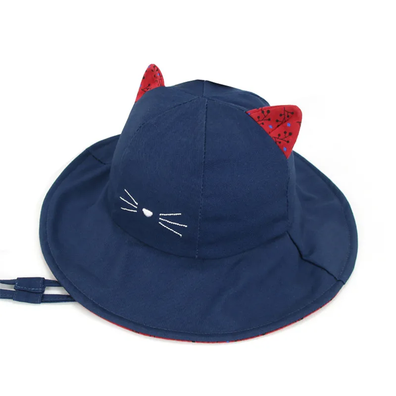 لطيف القط طباعة الأطفال أطفال الصيف قبعات للحماية من الشمس طفل الفتيان قبعة الشمس لطيف الاطفال الصياد كاب بنات واقية من الشمس شاطئ كاب الطفل ...