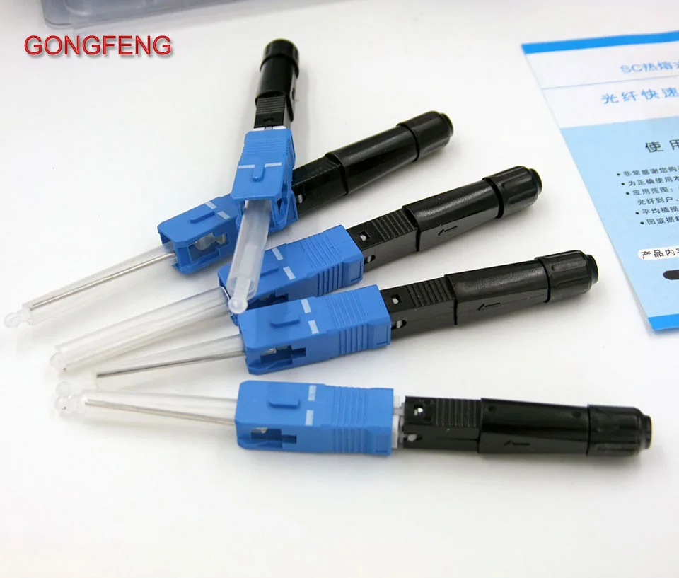 

GONGFENG 100PCS NEW SC FTTH Fiber Optic Hot Melt Fast covered Cable Connector Singlemode Quikly Connector Special Wholesal