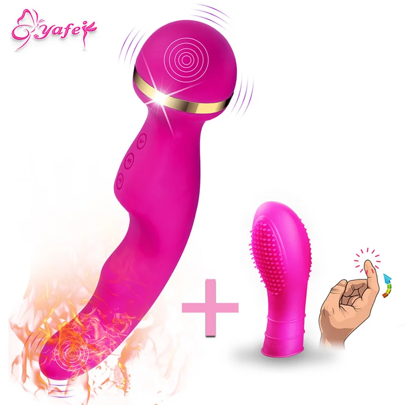  New 10 speed  Magic Powerful AV Wand body Massager Dual vibration Intelligent Heating vibrator adult product Sex Toys For Women 