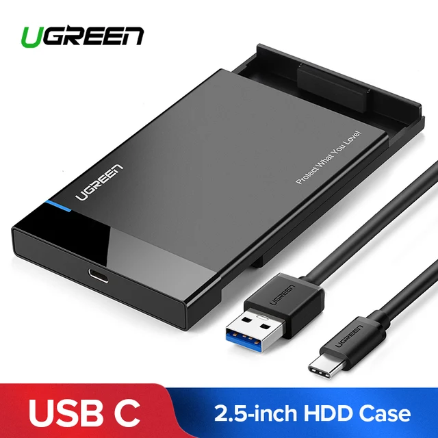 Ugreen HDD корпус 2,5 SATA к USB 3,0 адаптер для жесткого диска корпус для SSD диск HDD коробка Тип C 3,1 корпус HD внешний корпус HDD