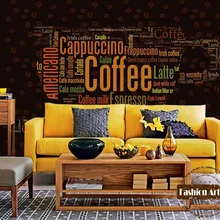 Personalizado vintage papel tapiz café mural tipo café carta taza de café tv sofá dormitorio sala de estar café bar restaurante fondo