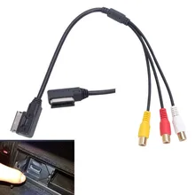 Para vw de audi ami a3 a4 a6 a7 a8 q5 q7 r8 AMI MMI AUX Cable de Entrada de Audio RCA de Vídeo DVD Cable Accesorio Del Coche # BA61