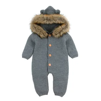 

Baby Boys Girls Knitted Rompers Winter Newborn Girls Christmas Jumpsuits Long Sleeves Infant Overalls Toddler One Piece Wear