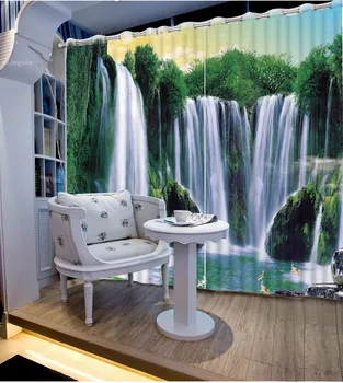 

waterfall curtains 3D Printing Curtains High Quality Blackout Curtains Bedding Room Living Room Sunshade Window 3d Curtain