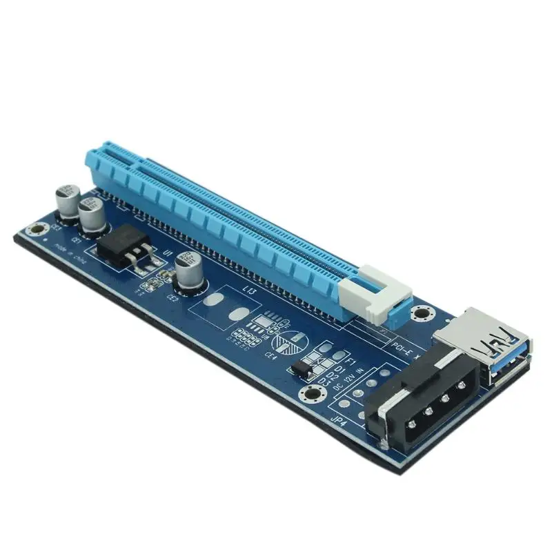 PCIe Mining Card PCI Express 1X to 16X Extender Graphic Riser Card 4Pin Power Adapter Cord Cable for Bitcoin Miner