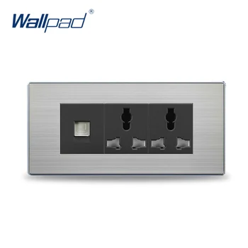

2019 COM 6 Pin Universal Socket Hot Sale China Manufacturer Wallpad Push Button Luxury Wall Light Switch Outlet