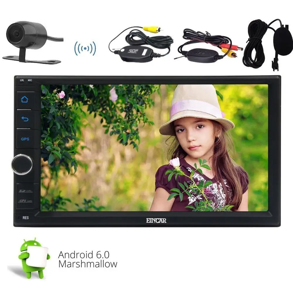 

2 din Android 6.0 Car Radio Stereo 7'' Head Unit Support GPS Navigation Autoradio External Microphone + Wireless Rearview Camera