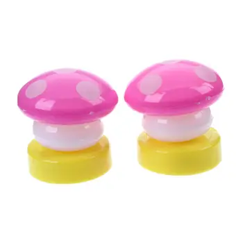 

2x Colourful Mushroom Push/Touch LED Children Bedroom Night Light Desk Lamp Gift
