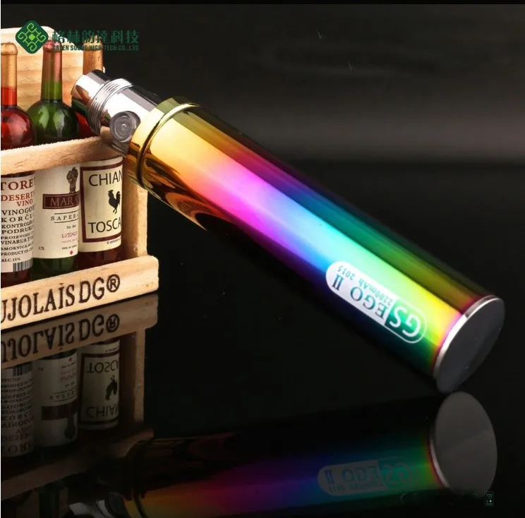 

GreenSound ORIGINAL GS eGo II 2200mAh E Cigarette Battery Limited Version Rainbow Color eGo 2 Vaporizer Pen Big Capacity Battery