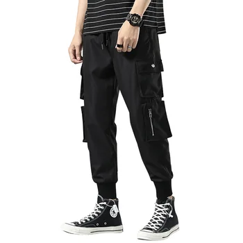 

Spring overalls men's loose sweatpants men's nine casual pants