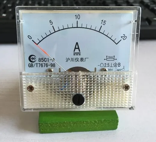 85C1 DC 0-20A аналоговая AMP Панель Амперметр со стрелкой тип панель измерителя тока