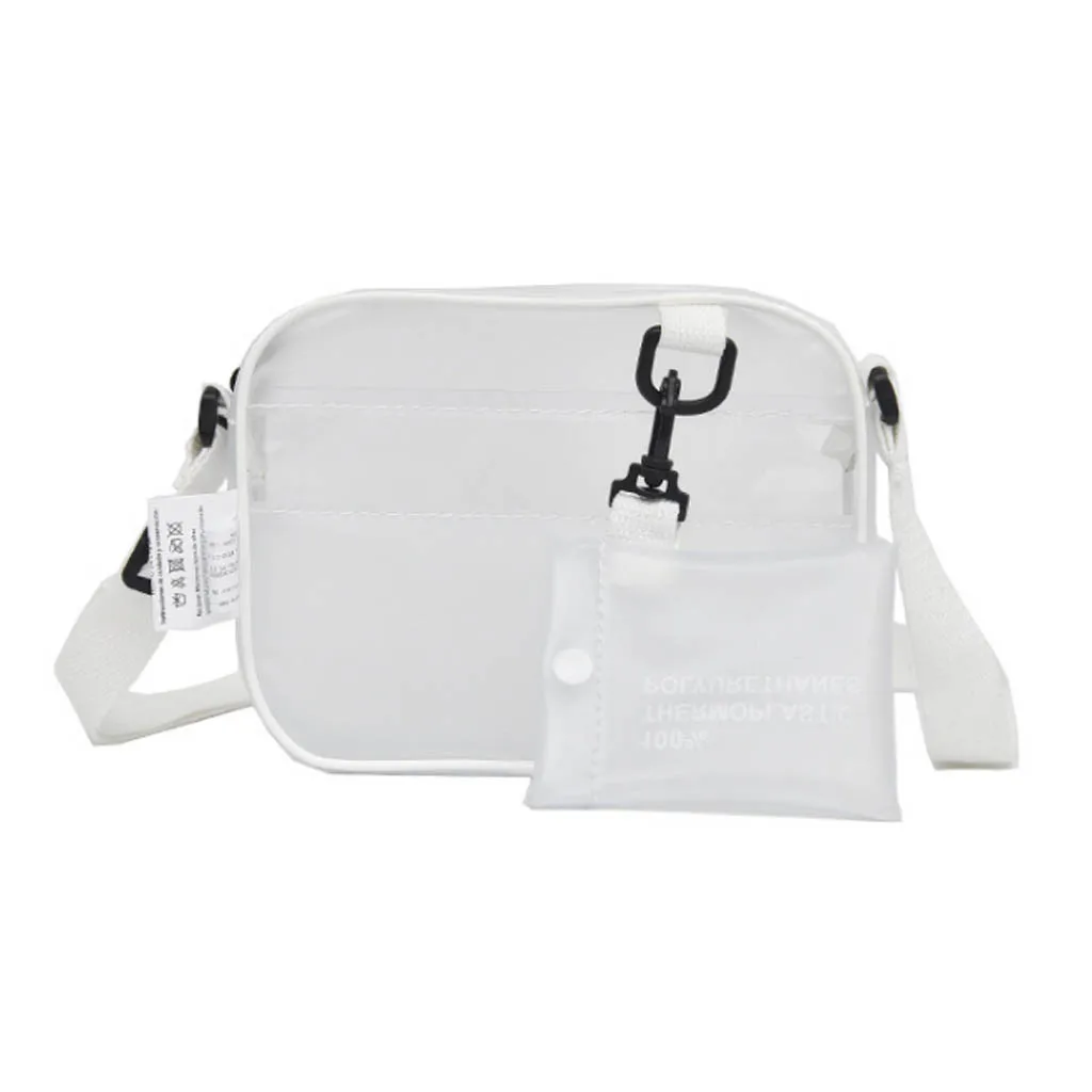 

2 pcs Cute White Jelly package Transparent Swimming Letter Bag Sports Workout Pouch PVC leisure Bag J12