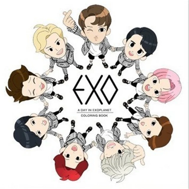 kpop exo baekhyun kai livro de colorir um dia na vida diária de