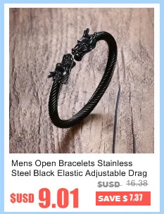 9 мм мужской Браслет-манжета из черной нержавеющей стали для мужчин минималистичный Открытый браслет TrendyJewelry Braslet Hombre Bileklik Armband