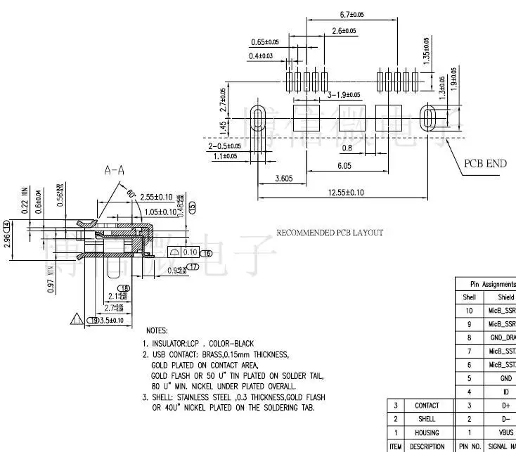 10 шт. разъём Micro USB 3 0 B типа DIP мама|connector 10pin|connector usbconnector socket |