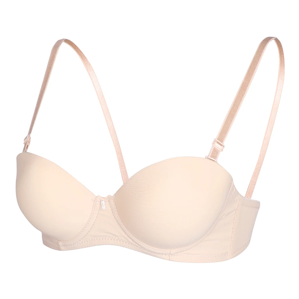 Breathable AB Cup Push Up Women's Bra Sexy Underwire Seamless Padded Bra Basic T-Shirt Bra Womens Intimates Wire Bra