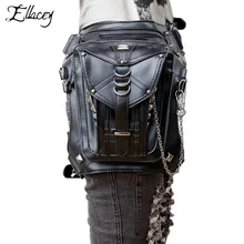 Панк мото Байкер поясные сумки для мужчин стимпанк готический Fanny Pack плеча Crossbody сумки мужской заклёпки хип ремень падения ног сумка