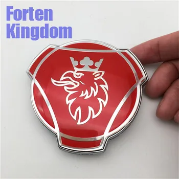 

Forten Kingdom 1PC New Styling Red&Silver Color For Scania 80mm Truck Front Grill Grille Hood Emblem Car Badge 1401610