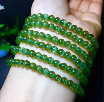 

expensive goods rich Natural Green Apatite Crystal Beads Bracelet AAA 5-6mm free shipping