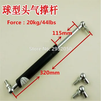

Gas Spring 140mm Stroke Ball Gas Strut Shock Spring 20kg / 44lb Force 12.6" Liftgate Lift Prop for Automotive