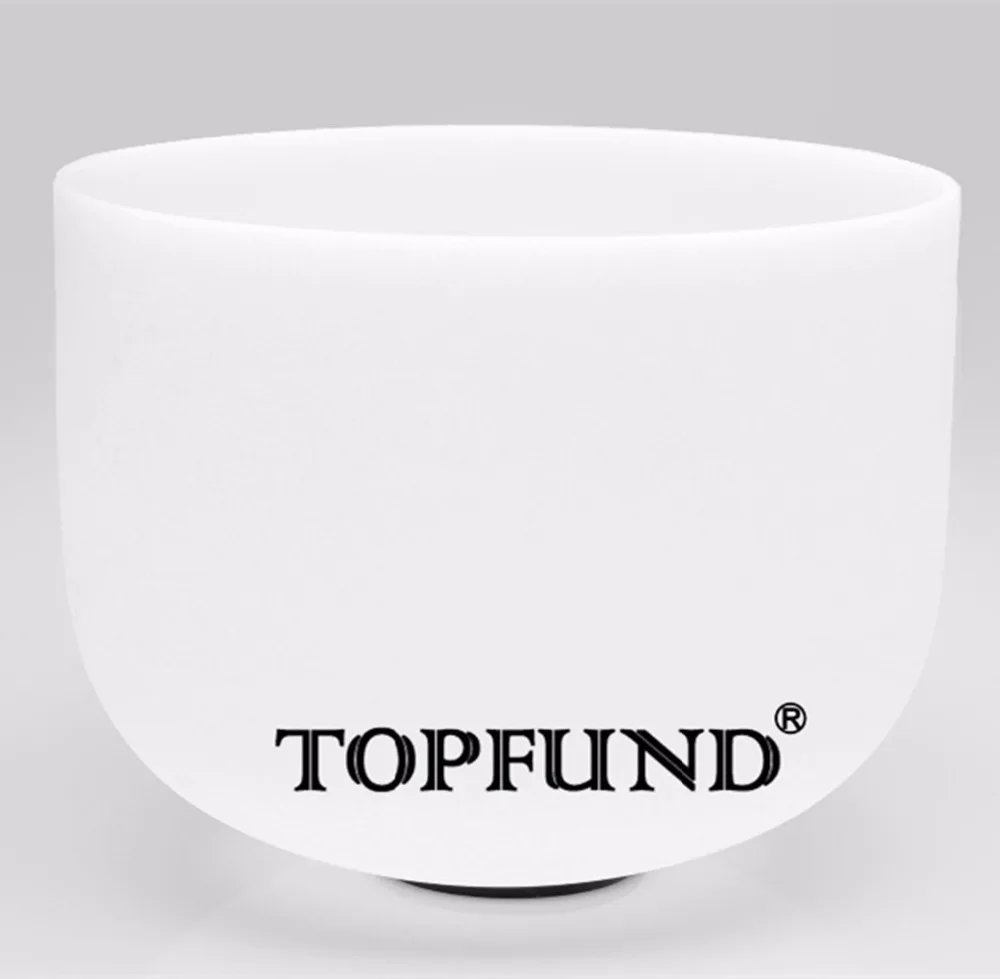 

TOPFUND Based on 440Hz Frosted Perfect Pitch A Note Third Eye Chakra Quartz Crystal Sining Bowl 10" With Free Mallet and O-Ring