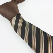 Yibei Coachella Галстуки Браун Узел контрастный черный w бежевый Кофе в полоску Средства ухода за кожей шеи галстук мужской Средства ухода за кожей Шеи Галстук Бизнес ручной работы для свадебное платье
