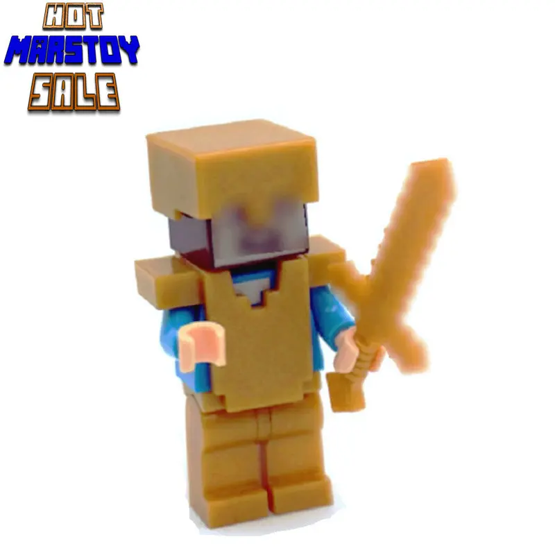 

Hot Sale Minecrafted Action Figures Diamond Steve Zombie Compatible LegoING Building Blocks Toys For Gift Imaginative 2019