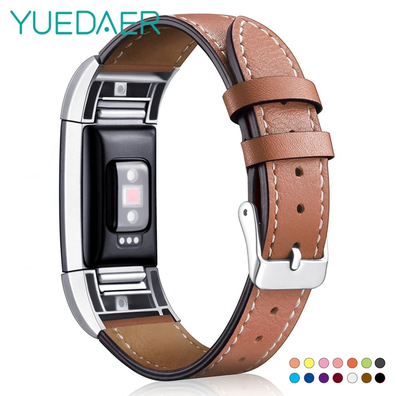 

YUEDAER Leather Strap For Fitbit Charge 2 Band Replacement Smart Fitness Watchband Wrist Strap Metal Frame For Fitbit Charge2