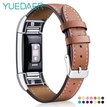 

YUEDAER Leather Strap For Fitbit Charge 2 Band Replacement Smart Fitness Watchband Wrist Strap Metal Frame For Fitbit Charge2
