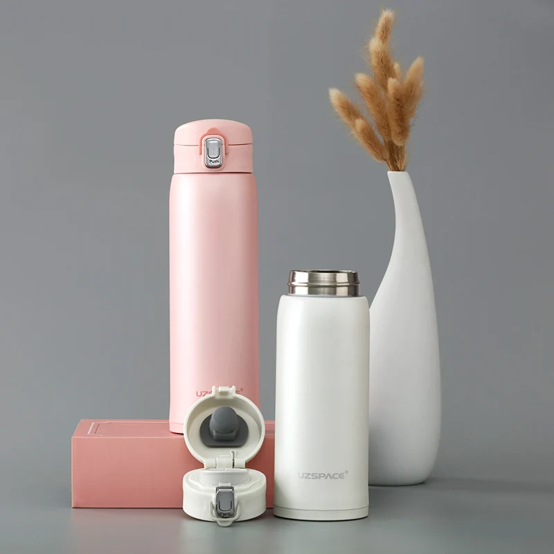 

UZSPACE New Thermos Double Wall Stainless Steel Vacuum Flasks 380/500ml Coffee Tea Milk Travel Mug Thermo Cup Gifts Bottle