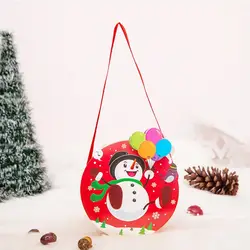 Мультяшная Рождественская 3D конфетная сумка Санта Клаус Снеговик Лось Декор Рождественский подарок сумка Нетканая ткань детский подарок