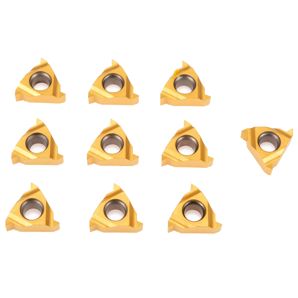 10pcs/Set 11IR A60 Golden Carbide Inserts for External Threading CNC Lathe Turning Tool Boring Bar