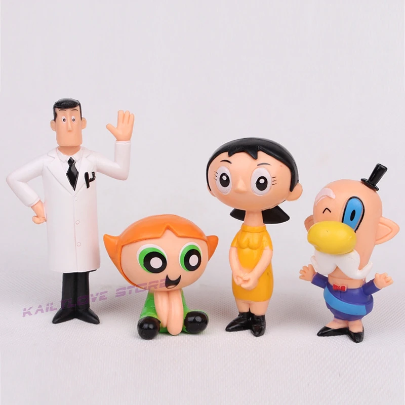 6 шт./компл. Powerpuff девушки цветок пузырьки Buttercup девушка фигурки Джини учительница